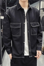 2021春秋季新款长袖男士衬衫宽松韩版纯色休闲衬衣202-7-GC14，男装衬衫，星座1302