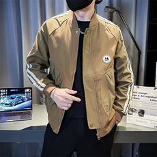 春秋季新款男士棒球服夹克潮牌侧边条纹拼接痞帅气飞行服JK08-P98，男装夹克，电商D323（原B261）