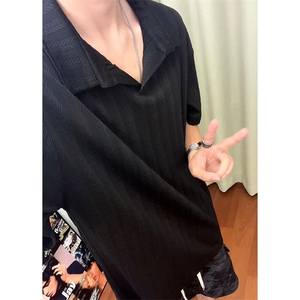白色麦穗纹肌理感polo衫男款夏季高级感冰丝短袖T3687-特价P25图片