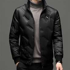 冬季羽绒服男士厚款保暖上衣2023新款中年商务休闲立领白鸭绒外套，男装羽绒服，电商B212（原钱塘6029）