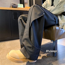 XZ616秋冬重磅小众设计感褶皱活页铆钉休闲长裤TY1183P75控88，男装休闲裤，星座512A（原616）