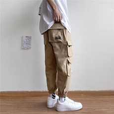 2025夏秋纯棉港风男美式宽松直筒束脚休闲裤工装裤，男装工装外套，星座225-5