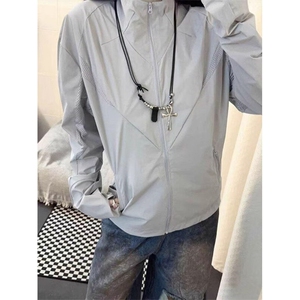 春夏款高品质冰感速干防晒服休闲户外运动外套透气弹力机能风夹克图片