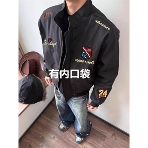 2026春秋痞帅外套男ins高街潮牌港风日系原宿风韩版潮流宽松夹克图片