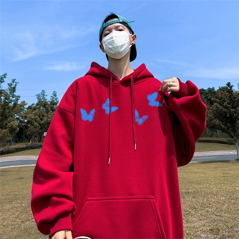 抖音得物供货可提供视频春装重磅美式宽松连帽卫衣DL2439,男装卫衣,电商A486-1
