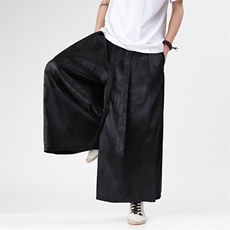 2025新中式马面裤汉服龙纹冰丝阔腿裤电商A057-K375-P55，男装民族服装，电商A057B