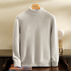 2025年秋季圆特厚五针三股半高领，男装羊绒套衫，雪贝坊一店