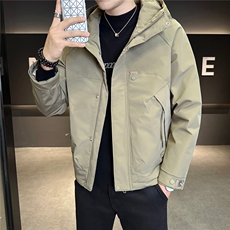 M21P1202025秋冬新款二棉加棉夹克连帽冲风衣男士外套棉服，男装风衣，星座414（原B263）