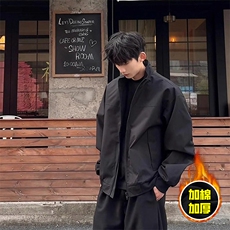 现货秋冬季美拉德立领飞行立领夹克boxy廓形棉衣高街加厚加棉外套，男装夹克，电商A486-1