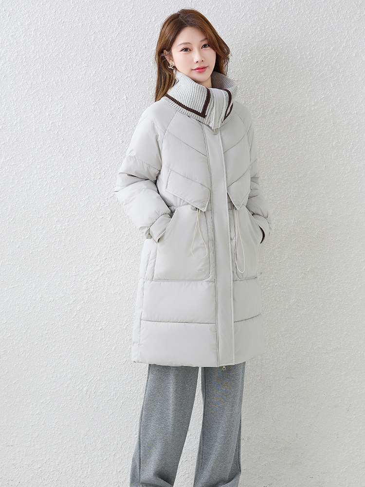 羽绒棉服女中长款2025冬季新款韩版收腰显瘦减龄时尚加厚外套棉袄,女装棉衣/棉服,琦鑫阁（原依鑫阁）
