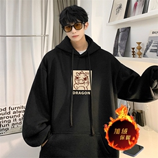 龙年卫衣冬季美式加绒加厚连帽卫衣外套DL1782常规特P35加绒特40，男装卫衣，电商A486