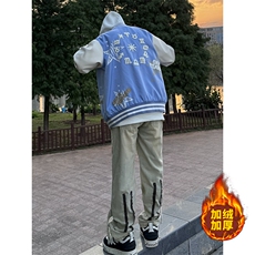 B221美式ins高街加绒加厚牛仔裤LK23028-P60控78P70控98，男装牛仔裤，电商B221
