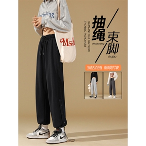 坠感休闲时尚抽绳一裤两穿排扣卫裤  WK88特批30图片