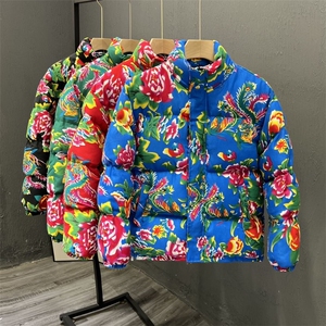 东北大花棉袄子男女款冬季潮流棉衣网红面包服复古潮棉服厚外套