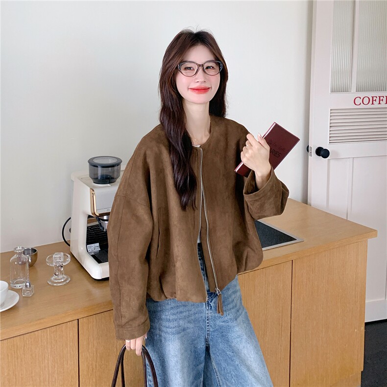 25新款麂皮绒外套,女装短外套,浙宝238