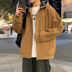 新款中性风户外纯棉夹克男连帽纯色上衣外套A157B-J2517-特P85，男装夹克，电商A157B