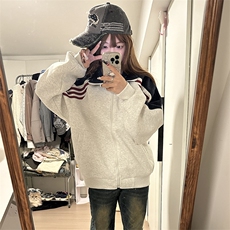 抖音得物高品质美式高街重磅结构织带拼接撞色立领卫衣外套CM41，男装卫衣，电商A486