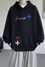 秋季美式小众情侣加厚外套宽松重工贴片刺绣连帽卫衣男潮WY22P78，女装短外套，电商D206-1