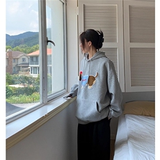 腊肠狗磅美式高街潮流绣花连帽卫衣男百搭宽松情侣外套上衣女，女装短外套，星座1210-1