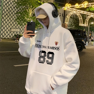 CM125连帽卫衣秋冬套头帽衫重磅纯棉美式休闲上衣大码外套图片