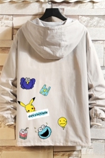 JK41079-P85加棉款-P115纯棉连帽夹克男士大码工装夹克男砖墙，男装夹克，电商A040A