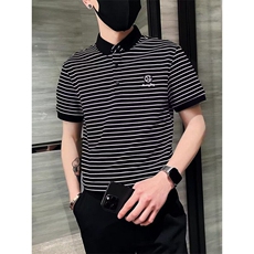 夏季男士翻领短袖T恤商务休闲半袖打底保罗POLO衫男青年条纹上衣t，男装Polo衫，星座506A