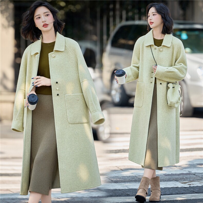 2025年冬季新款时尚休闲双面绵羊毛外套女，女装双面呢大衣，沁沁公主