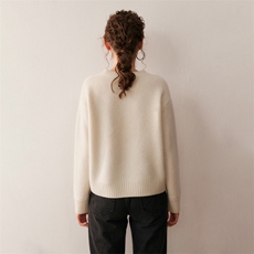 2025竖条镂空圆领针织衫百搭时尚，女装针织衫/毛衣，朵沐纯羊绒