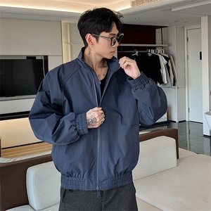 高品质春装新款老钱风美式高街解构立领棒球服飞行夹克休闲外套潮图片