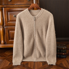 男士秋冬季新款简约百搭元宝针35%羊绒开衫，男装羊绒开衫，狄美羊绒