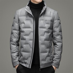 冬季新款灰鹅绒立领羽绒服纯色加厚羽绒服爸爸装YYYR21151-P290,男装羽绒服,电商B212（原钱塘6029）