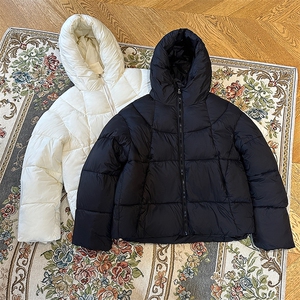 517A-8-Y90-P68 基础款连帽棉服中性男女同款cleanfit纯色短款图片