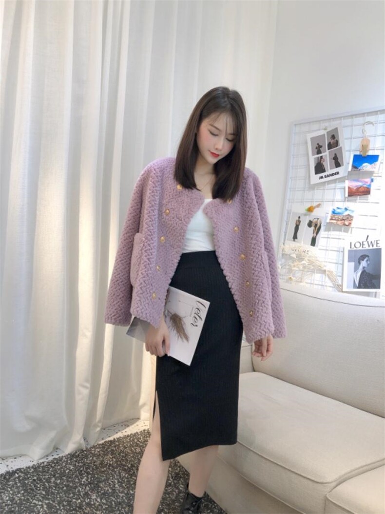 DINOBIENS/冬季小香风皮毛一体外套，其它，迪诺比亚