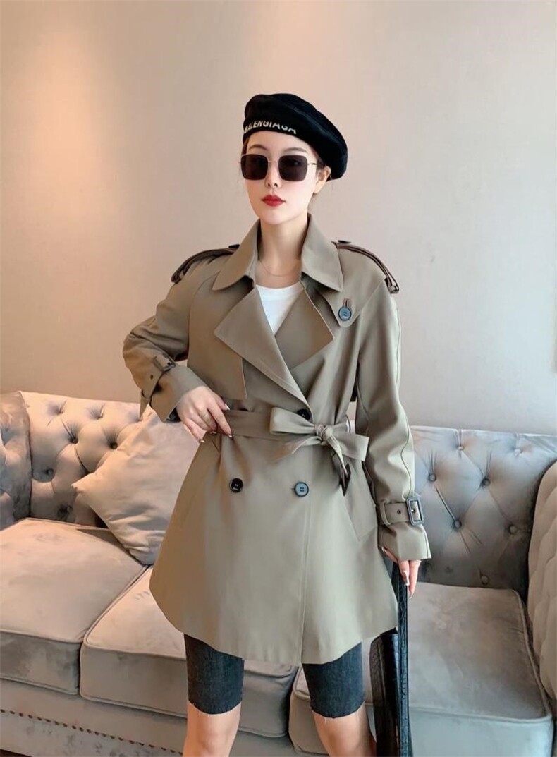 一手长大气收腰风衣，女装风衣，YO\VLF雅洛菲