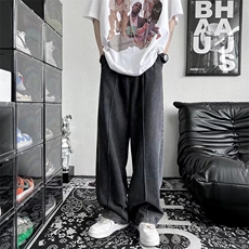 ins美式复古潮流宽松阔腿老爹裤男女直筒拖地牛仔裤bf风6728-p40，男装牛仔裤，星座1008-2