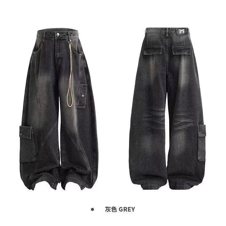 1506-1/K6041/P57美式解构水洗牛仔裤男潮牌做旧脏染复古休闲拖地，男装牛仔裤，星座1506-1