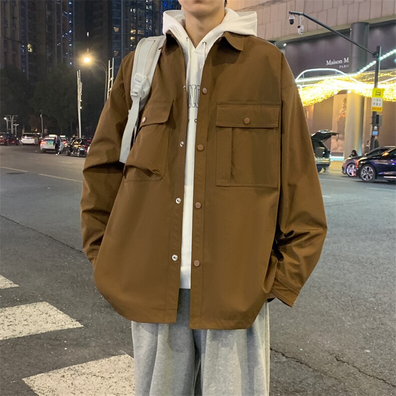 春季新款现货中性风夹克户外纯色衬衫领外套DSA157B-CS02-P55图片