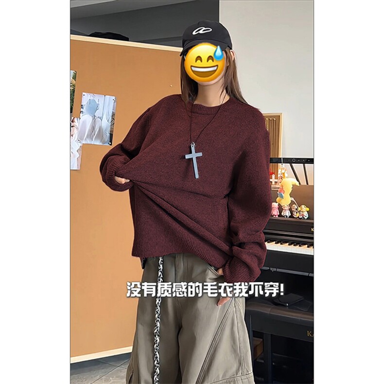 街头时尚舒适潮搭毛衣复古经典情侣百花绒上衣HY872TP35无差价,男装针织衫/毛衣,电商A102B