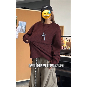 街头时尚舒适潮搭毛衣复古经典情侣百花绒上衣HY872TP35无差价图片