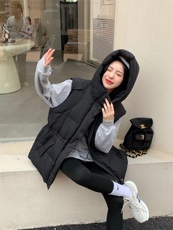 羽绒马甲女2022秋冬新款加厚保暖连帽马夹外穿坎肩，女装马甲，川哲