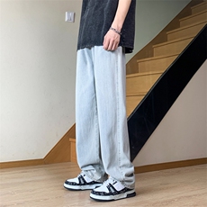 黑色牛仔裤男宽松直筒休闲大码春季休闲裤K823-P35，男装休闲裤，星座718-1