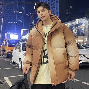 秋冬新款潮牌炸街宽松渐变克兰因蓝休闲连帽棉衣男 A436-0317-P85图片