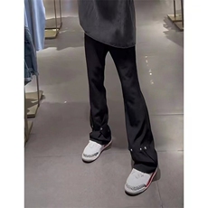美式高街hiphop冰丝铆钉微喇休闲裤货号K2425P55，男装休闲裤，电商A063
