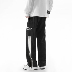 C5392-TP65 控价88 男春季美式宽松条纹卫裤直筒裤刺绣时尚设计图片