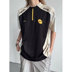 美式凉感球衣风t恤男夏季半拉链训练服短袖polo衫半袖LT75133-P38，男装T恤，星座1008
