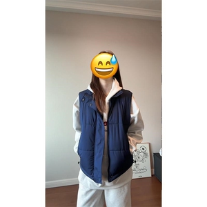 现货5W件冬季三防硬挺boxy短款立领棉衣马夹外套加厚马甲保暖棉服