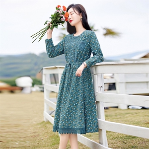 2026年春季新款碎花棉麻风连衣裙02图片