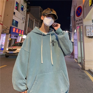 加绒新款港风宽松连帽套头卫衣X5675-常规P70控88-加绒P80控98图片
