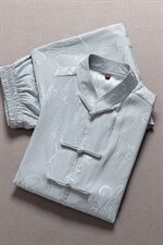 2023夏季新款唐装印花中老年男装套装宽松休闲舒适风短袖唐装，男装民族服装，电商B212（原钱塘6029）