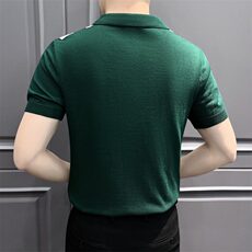 轻奢潮牌拼色条纹POLO衫男士短袖夏季新款时尚痞帅针织百搭T恤潮，男装T恤，星座506A